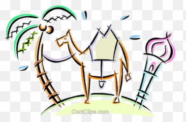 Camel Tied To Palm Tree In The Desert Royalty Free Vector - Fiction png