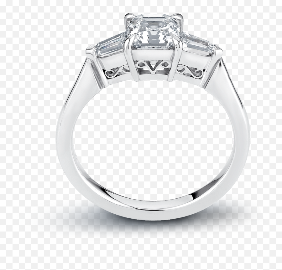 Asscher Trilogy With Bullet Side - Stones And Filigree Solid Png,Filigree Png