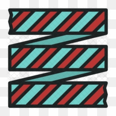 Caution Tape Icon Of Colored Outline - Horizontal png