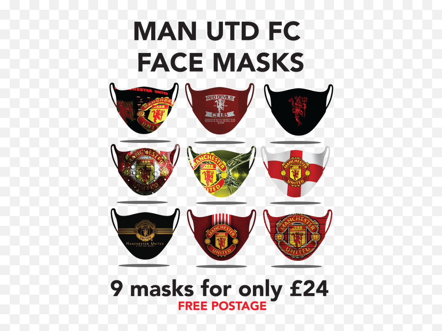 Adult Football Shirts - English League Teams Man Utd Glasgow Rangers Rangers Face Mask Png,Man U Logo Png