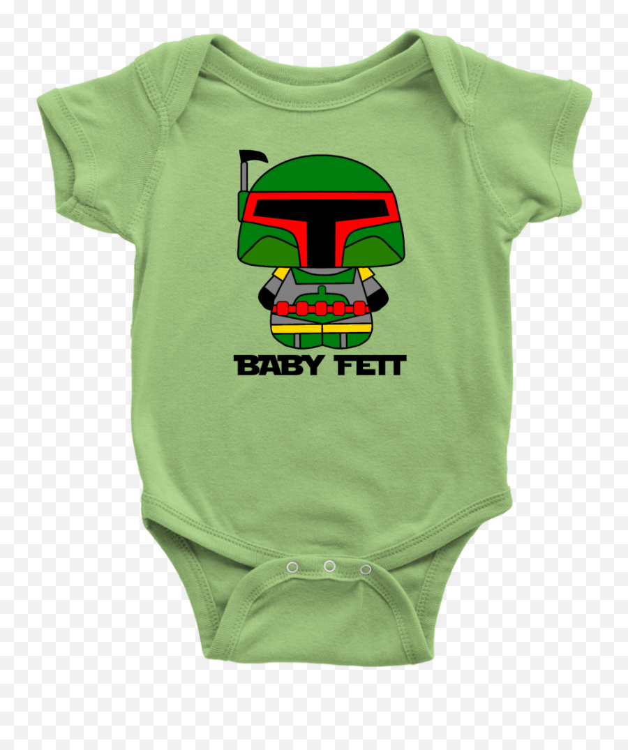 Baby Fett Funny Boba Star Wars Inspired Unisex Bodysuit - Infant Bodysuit Png,Boba Fett Helmet Png