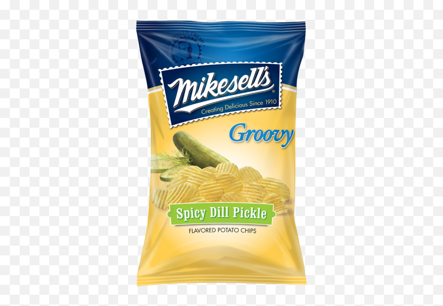Spicy Dill Pickle Groovy Potato Chips - Mike Potato Chip Company Png,Pickle Transparent