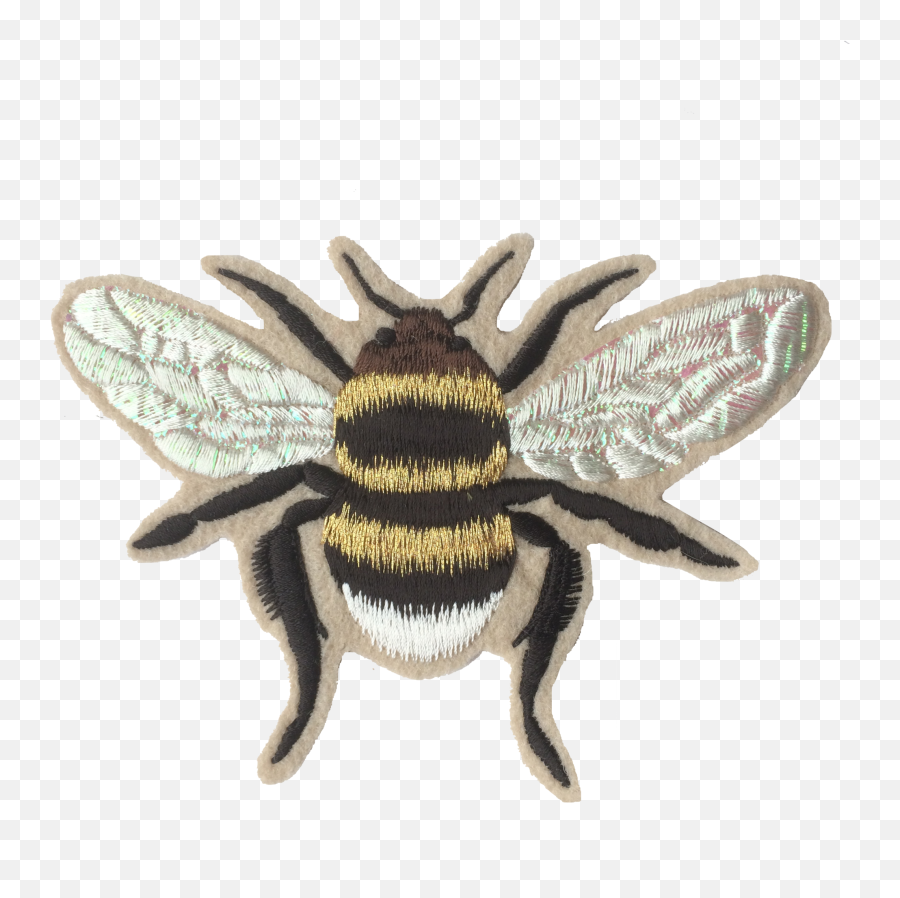 Gold Iridescent Bee Embroidered Patch - Embroidered Patch Png,Embroidery Png