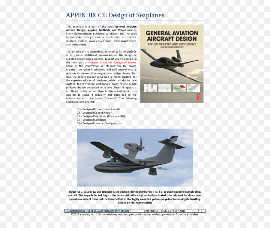 General Aviation Aircraft Design - Gudmundsson General Aviation Aircraft Design Appendix E Png,Icon Seaplane