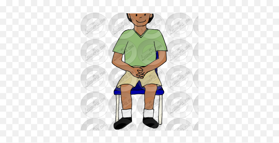 Hands In Lap Picture For Classroom Therapy Use - Great Hands On Lap Clipart Png,Quiet Hands Icon