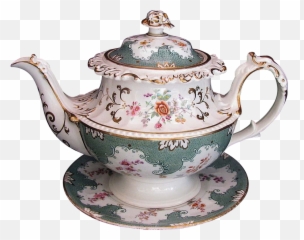 John Ridgway Porcelain Teapot U0026 Stand Antique English C - Antique Tea Pots Transparent Png,Teapot Png