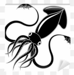 Wall Mural Black Squid - PIXERSHK Black Squid Vector png