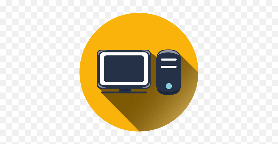 Computer Circle Icon With Drop Shadow - Transparent Png Computadora Logo Png,Yellow Circle Png
