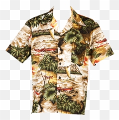 Aloha Shirt Brown Hawaiian - Transparent Png