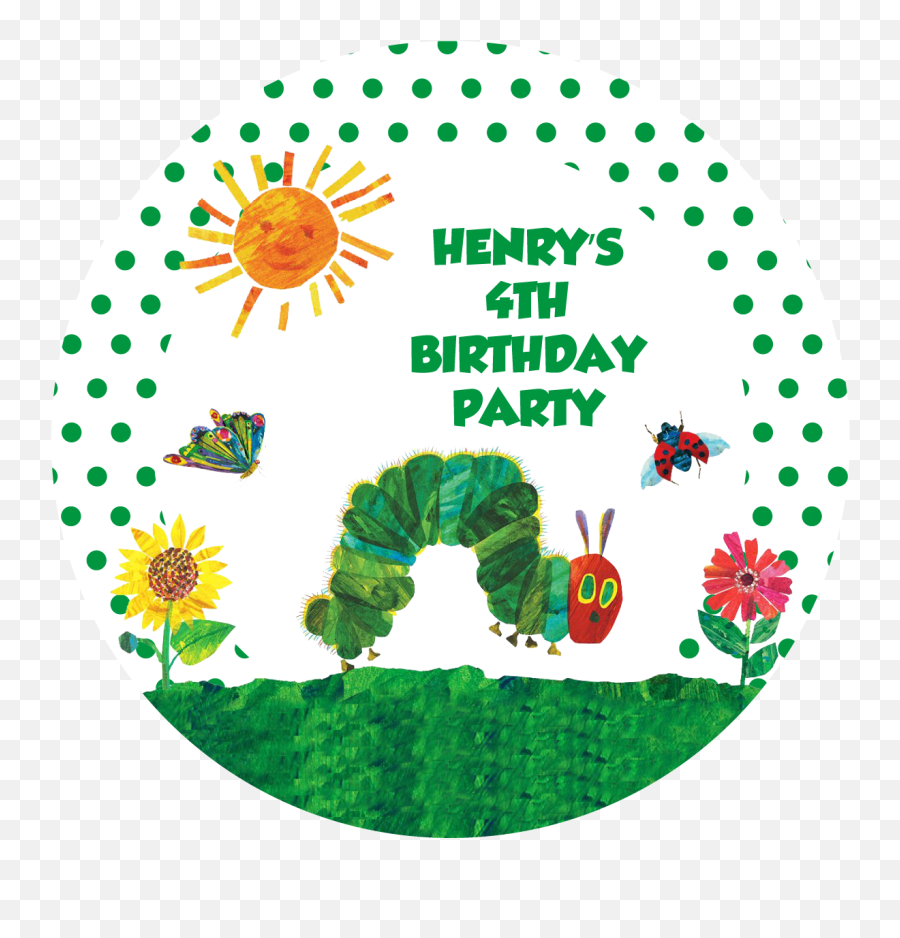 Download Hungry Caterpillar Party Box Stickers - Very Hungry Very Hungry Caterpillar Gif Png,Caterpillar Png