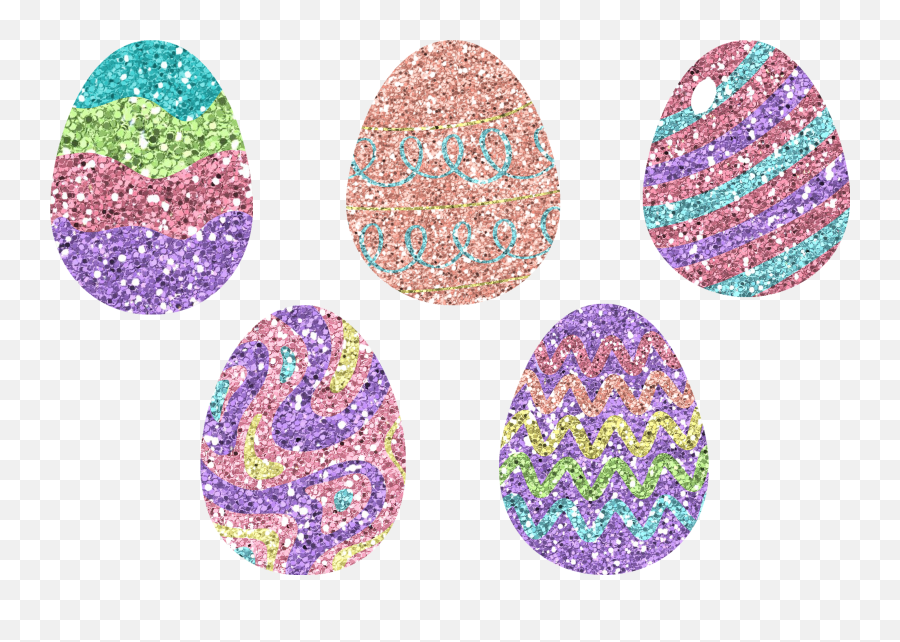 Glitter Easter Egg Clipart Or Stickers Png Transparent Background