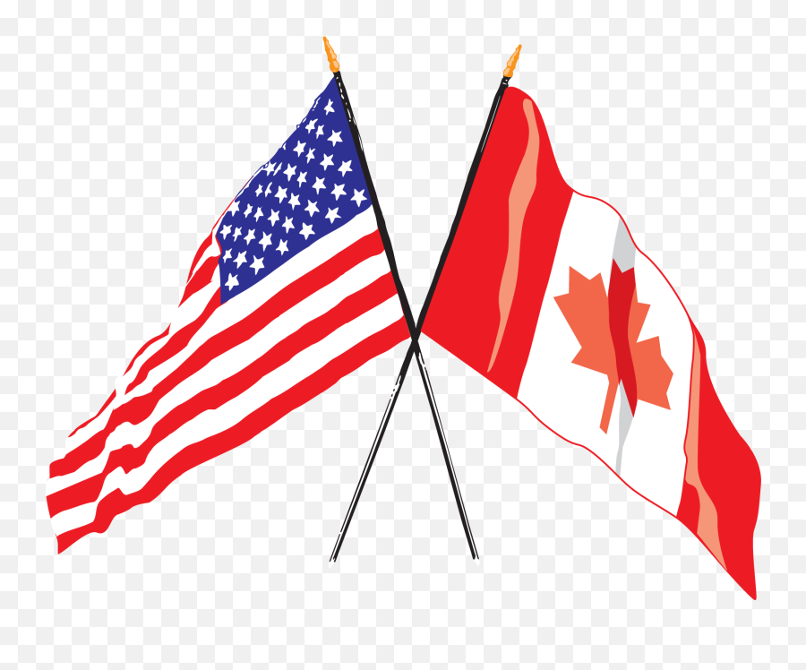 Us Canadian Flag Crossed - Canadian And American Flag Png,Canadian Flag Png