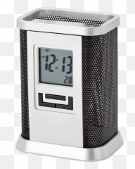Desktop Pen Stand With Alarm Clock Brandco Enterprises - Pencil Holder Digital Lcd png
