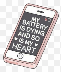 Download Cell Battery Overlay Tumblr Pink Cellphone - Iphone Png,Smart Phone Png