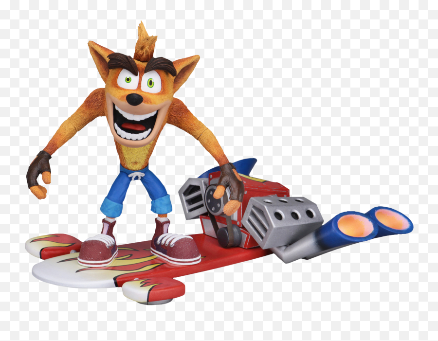 Crash Bandicoot With Hoverboard 7u201d Scale - Crash Bandicoot Neca Jetboard Png,Crash Bandicoot Png
