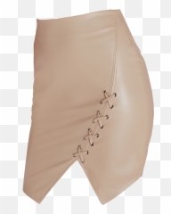 Camel Leather Mini Skirt Transparent Png Free Images - Solid