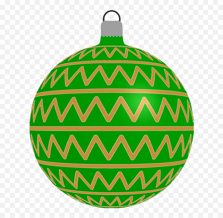 Simple Green With Zigzag Pattern Christmas Ornament Clipart - Christmas Ornament Png,Zigzag Png