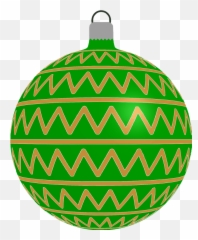 Simple Green With Zigzag Pattern Christmas Ornament Clipart - png