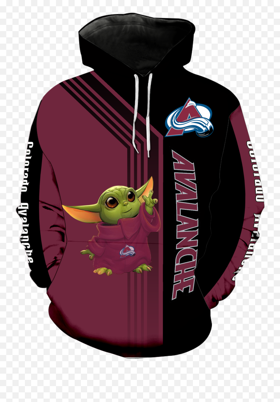 Colorado Avalanche Baby Yoda New Full All Over Print V1543 - Wolf Sweatshirt Png,Colorado Avalanche Logo Png