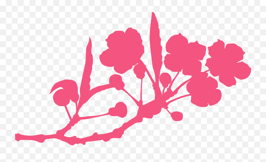 Cherry Blossom Branch Silhouette - Free Vector Silhouettes Vector Graphics Png,Cherry Blossom Branch Png