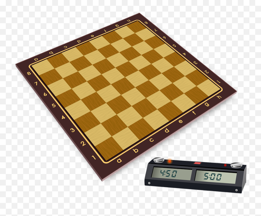 Chess Wooden Board Clock - Black And White Patterns Png,Chess Png