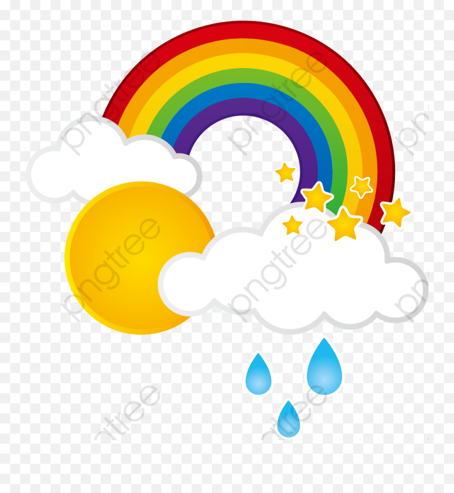 Clouds And Sun Png - Rainbow With Clouds Clipart Png Cloud With Sun And Rainbow,Clouds Clipart Png