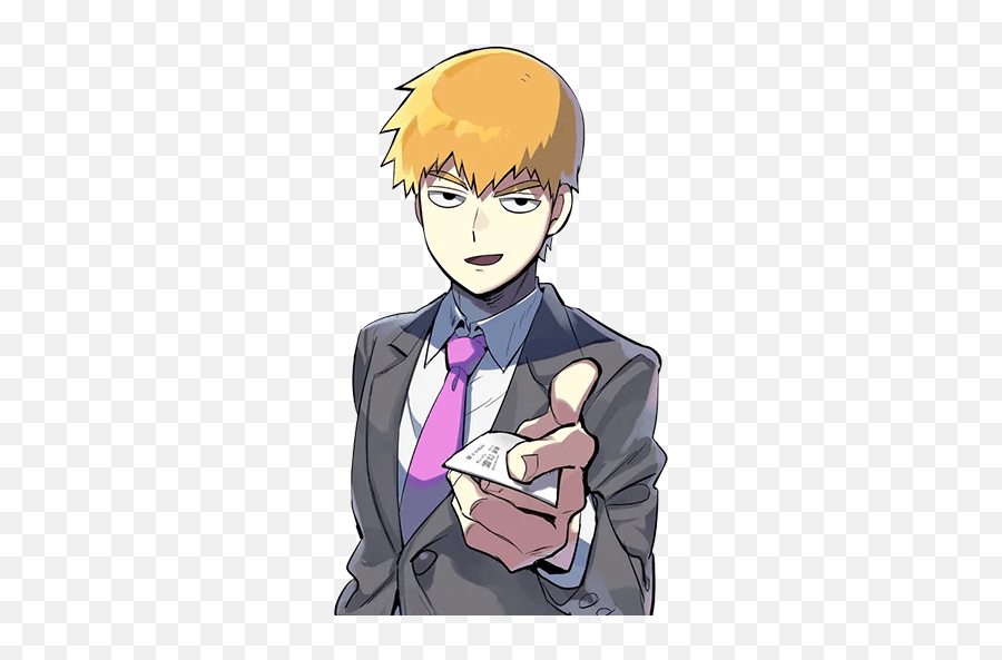 Mp100 - Telegram Sticker English Png,Reigen Arataka Icon