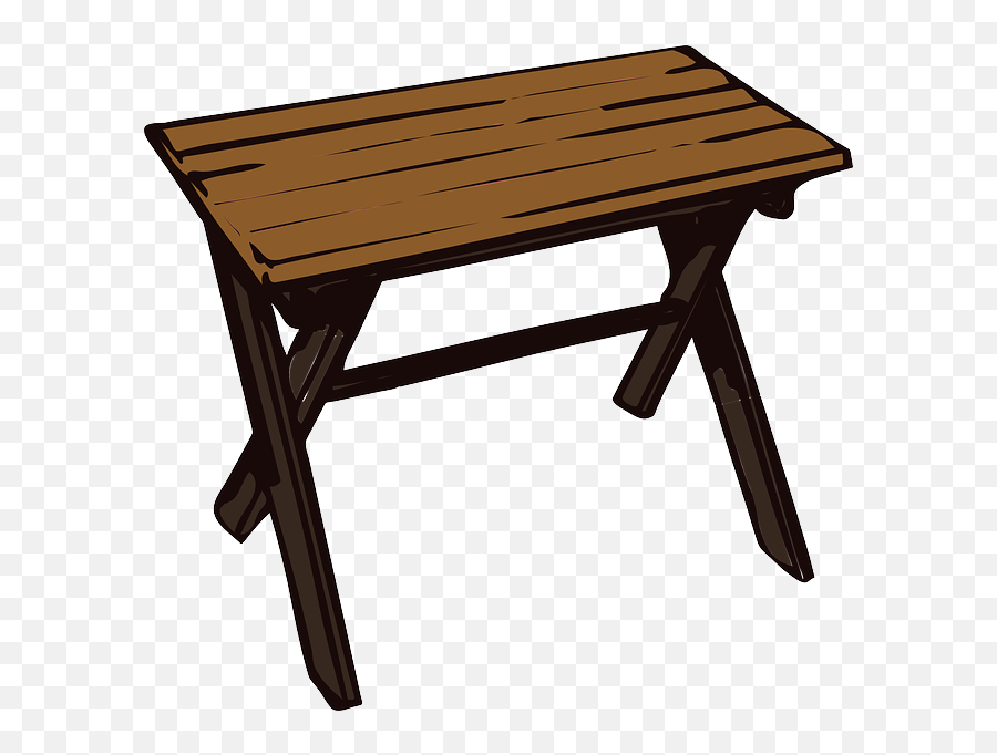 Wooden Table Chair Cartoon Free - Wooden Table Clipart Png,Table Clipart Png