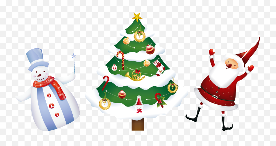 Download Free Png Transparent Christmas Santa Tree And - Merry Christmas Banner Design,Christmas Tree Transparent Background