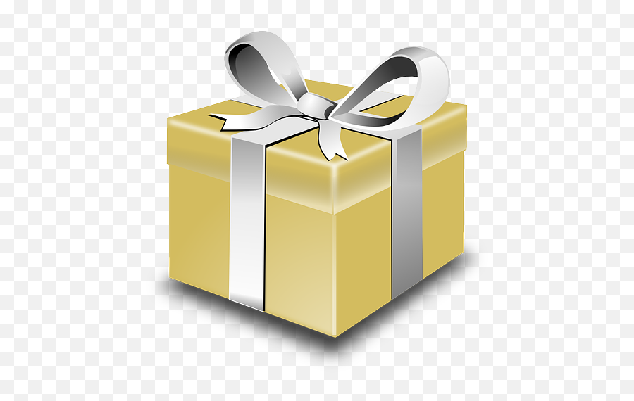 Present Gift Gold - Present Clip Art Png,Gold Bow Png