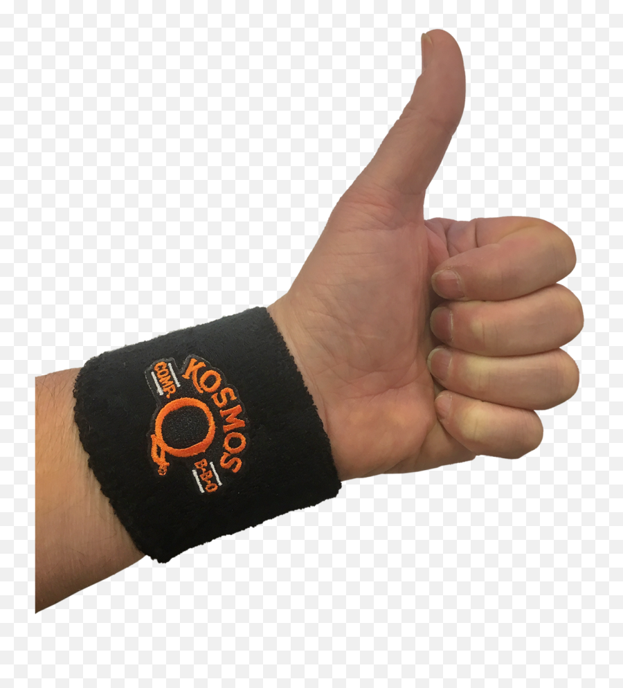 Kosmos Q Black Wrist Sweatband - Hand Png,Sweatband Png