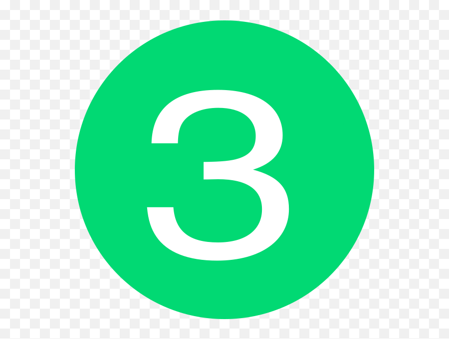 Number Button Clip Art - Number 3 Button Png Circle,Green Button Png