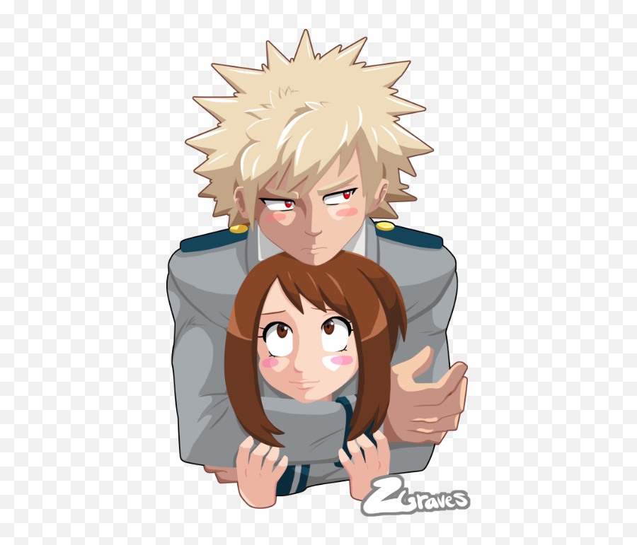 Download Uraraka And Bakugou By Z - Girl Png Image With No Fictional Character,Bakugou Png