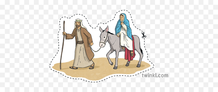 Mary - Mary And Joseph And Donkey Png,Dot Line Png