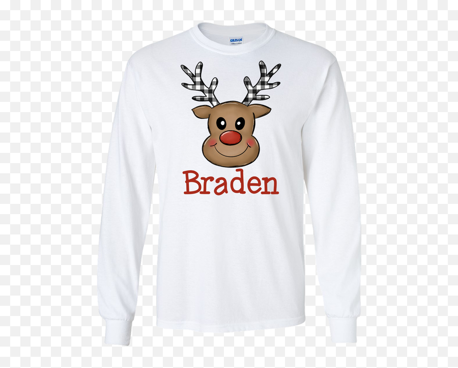 Personalized Plaid Antlers Reindeer Face Graphic T - Shirt Png,Christmas Antlers Png