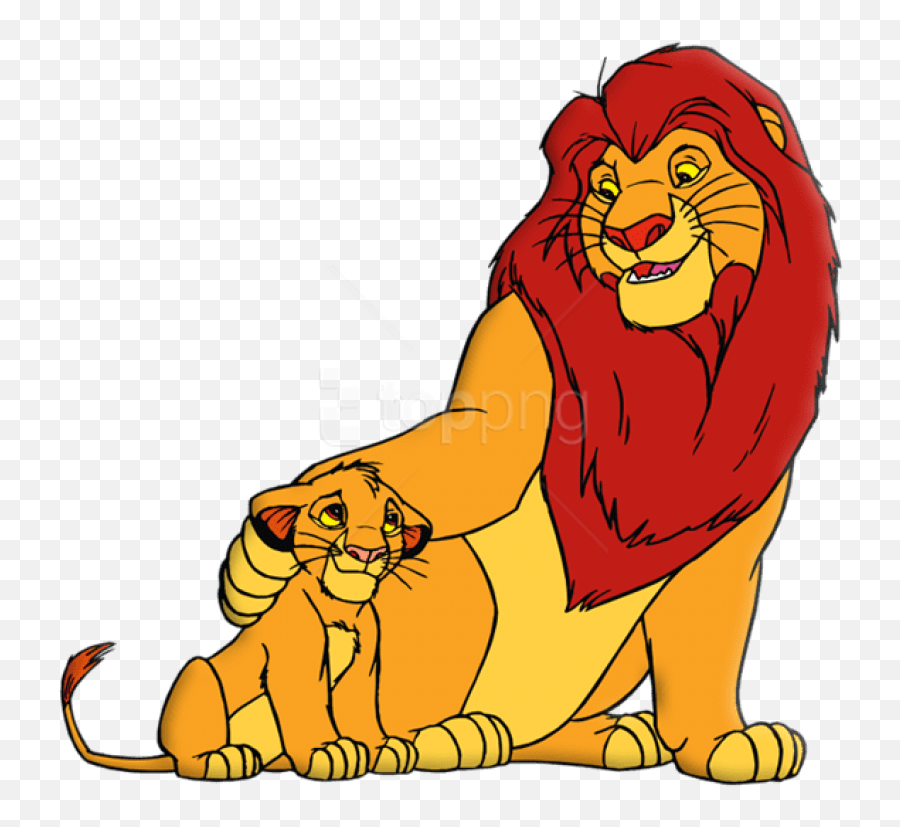 King Lion And Simba Clipart Png Photo - Lion And Cub Clipart,Lion Transparent