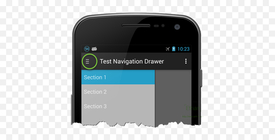 Add Icon Near Hamburger To Navigation - Hamburger Bar Android Png,Android Set Tint List For Specific Nav Drawer Icon