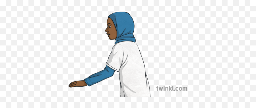 Girl Hijab Pe Kit Hand Reaching Out Child Games Move Ks2 - Illustration Png,Hand Reaching Out Transparent