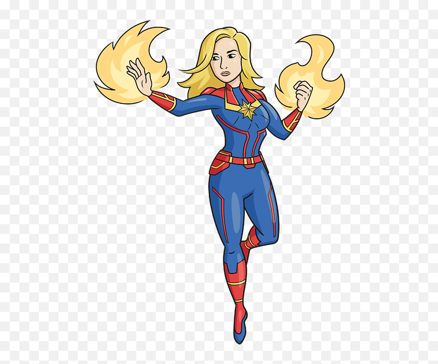 How To Draw Captain Marvel - Really Easy Drawing Tutorial Draw Captain Marvel Easy Png,Add Icon Marvel Sketch