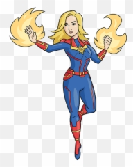 How To Draw Captain Marvel - Really Easy Drawing Tutorial png