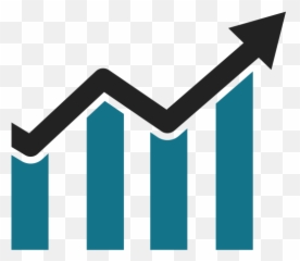Graphics Charts Business Stats Increase Arrow - Transparent Background Bar Chart Icon png
