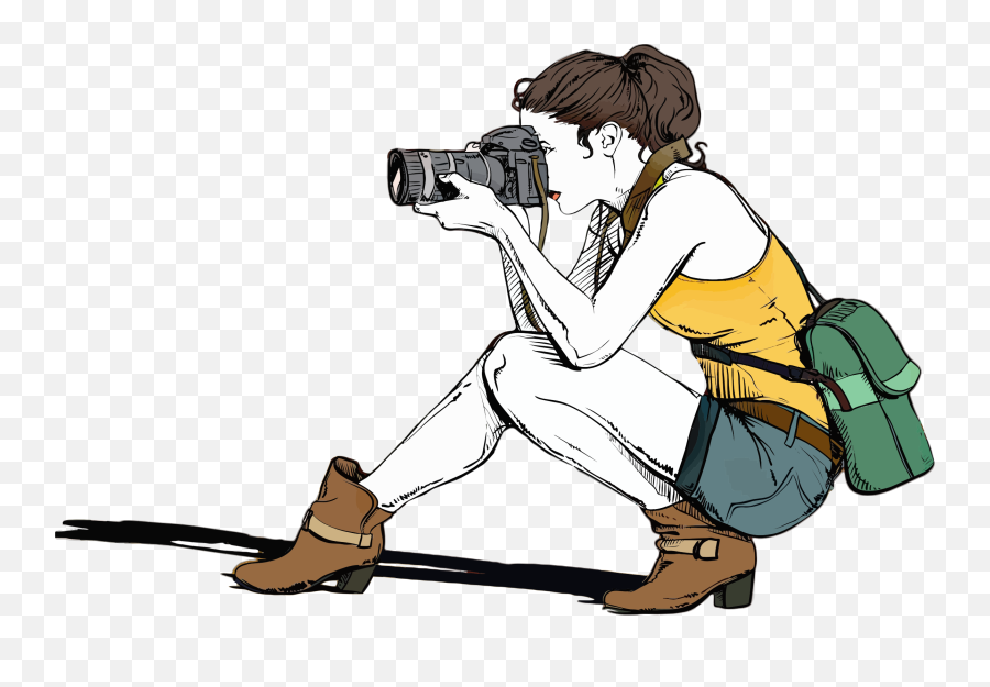 Photographer With Camera Drawing Png 4 - Clip Art Photography,Camera Drawing Png