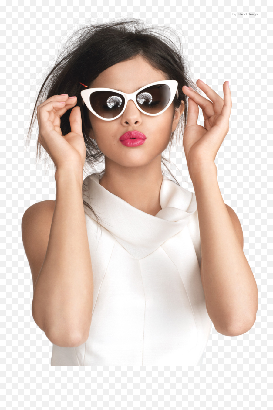 Selena Gomez Png - Tom Ford White Cat Eye Sunglasses Hd Png Cat Eye Sunglasses Face Shapes,Selena Gomez Png