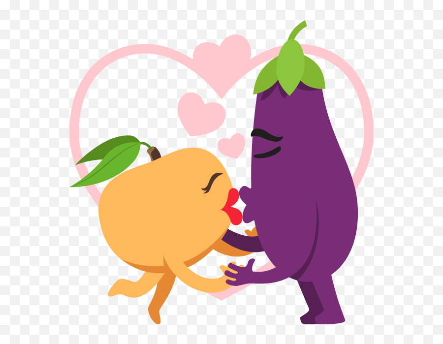 Emoji Inspired Stickers By Emojione Messages Sticker - 2 Eggplant And A Peach Png,Egg Emoji Png