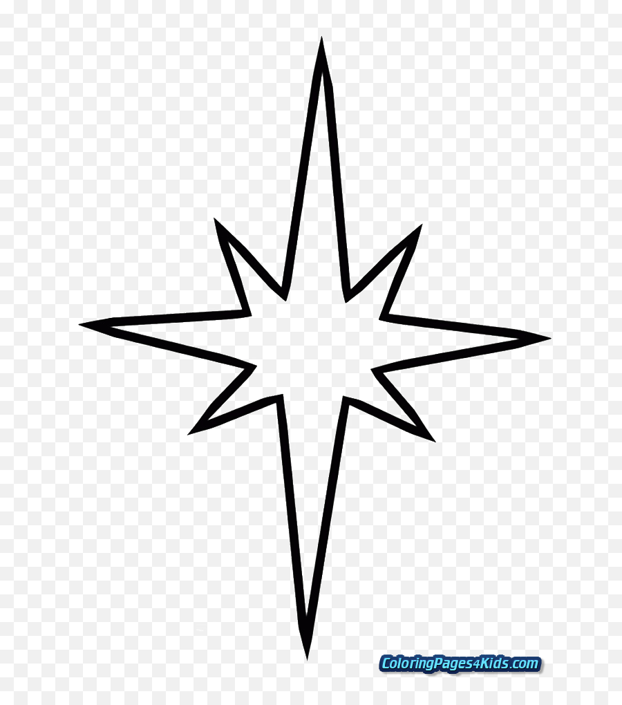 Star Coloring Book Pages - Black And White Christmas Star Picture Drawing Png,Star Png White