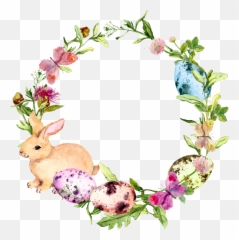 Easter Printed Designs - Wreath Watercolour png