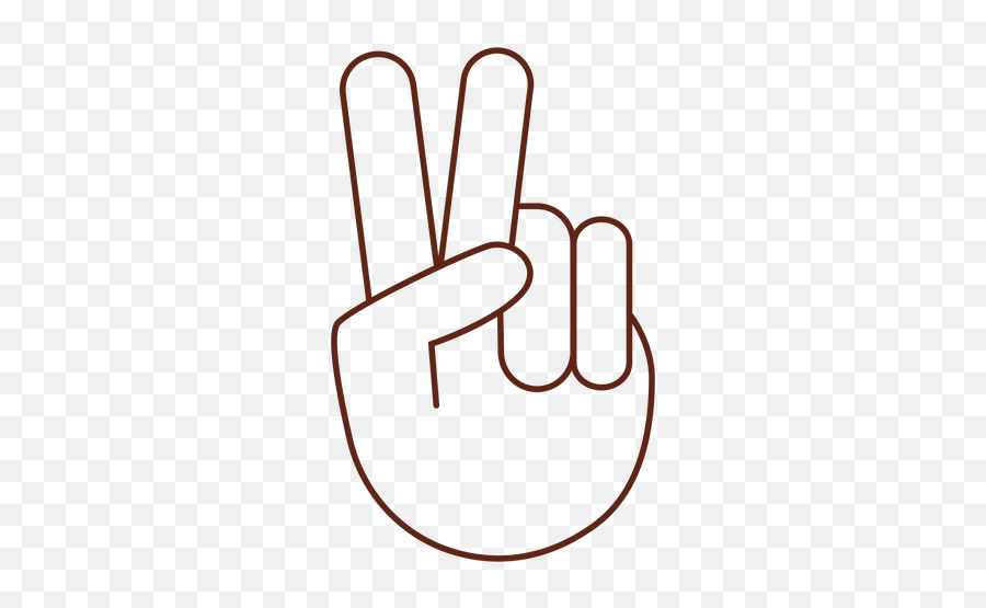 Peace Hand Sign Stroke Element - Transparent Png U0026 Svg Transparent Peace Hand Sign,Peace Hand Sign Png
