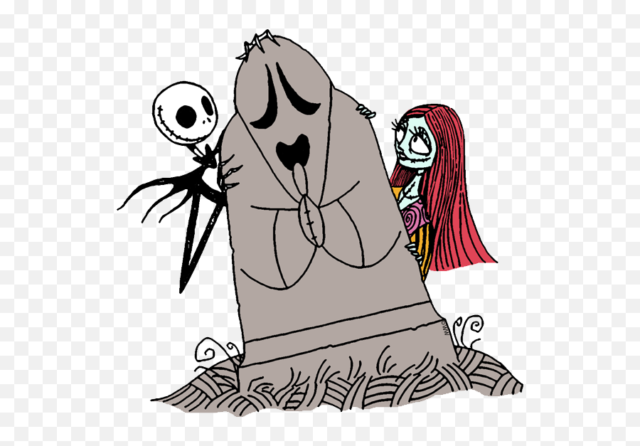 Jack Skellington And Sally Clip Art From The Nightmare - Nightmare Before Christmas Clipart Png,Jack Skellington Png