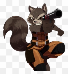 Rocket Raccoon Transparent Background - Chibi png