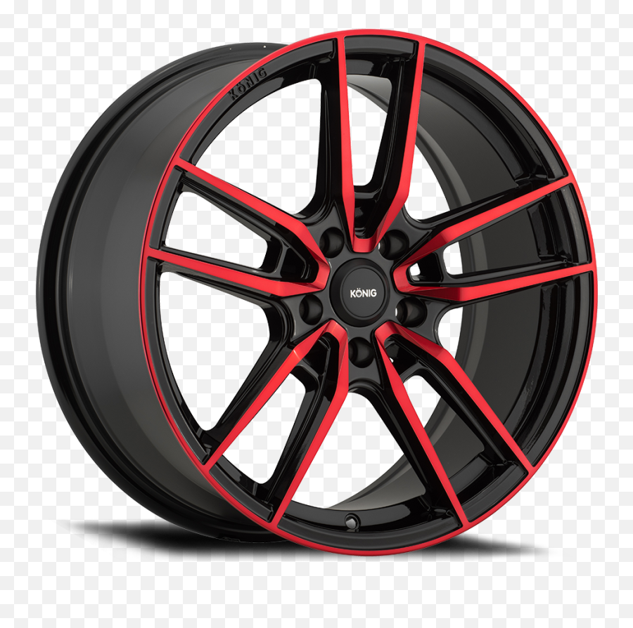 Konig Wheels - Konig Black And Red Rims Png,Car Wheel Png